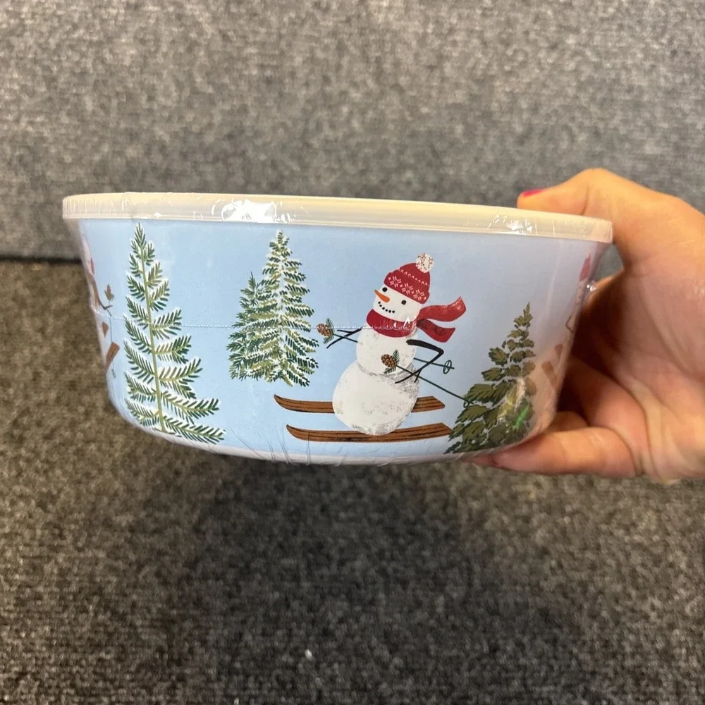 St. Nicholas Square~Snowman Nested Containers~3 Bowl Set with Lids~NIP